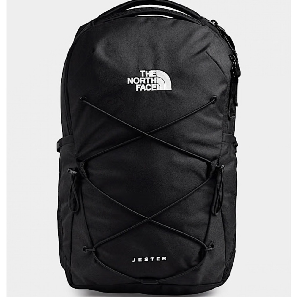 The North Face Jester Backpack in Black with White Logo